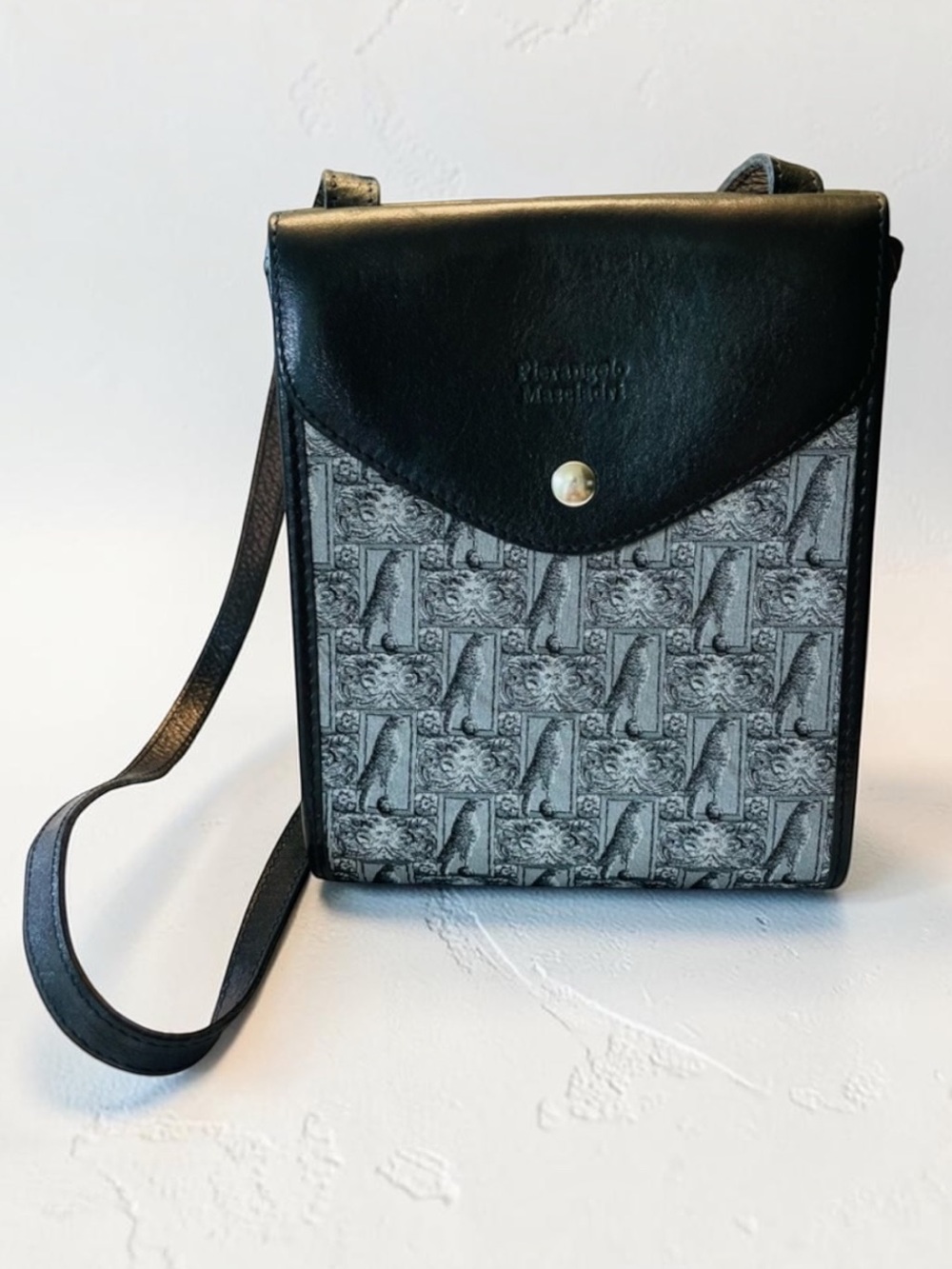 PIERANGELO MASCIADRI SILK LEATHER CROSSBODY BAG ITALY